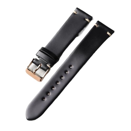 Bracelet montre cuir noir fin Run Ken pour éviter la rigidité