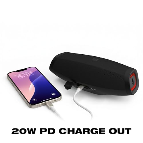 Image of Skullcandy Barrel Micro Portable Bluetooth Speaker, IPX7, 24-Hour Battery | Waterproof, USB-C, Multi-Speaker Link, LED Light Show, Utility Strap & Carabiner, Rechargeable Battery, Wireless Speaker