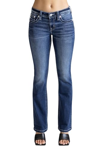 Miss Me Women's Aztec Stitch Mid-Rise Bootcut Jeans2