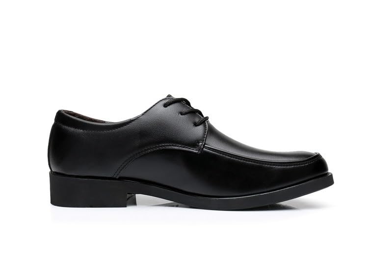 Dress Oxford Formal Shoes for Men Leather Lace-up Formal Shoes Slip Resistant Block Heel Round Toe Apron Toe Shoes for Business Anti-Slip2