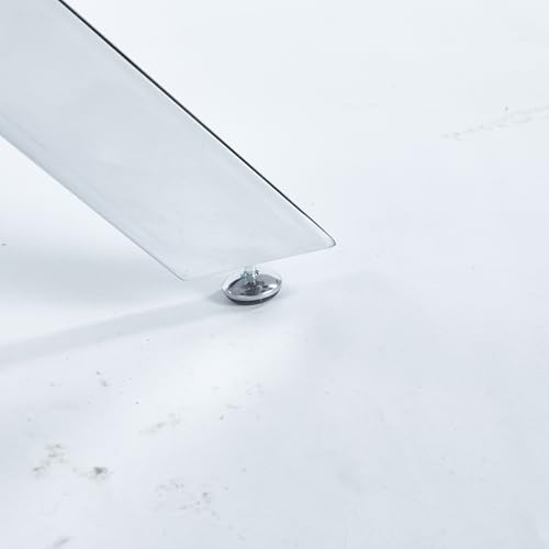 Small Square Glass Dining Table with Tempered Glass Top Metal Legs, 35.43" Modern Kitchen Table Dining Room Table for Dining Room Kitchen Living Room (Silver-Square 35.43"x29.6")