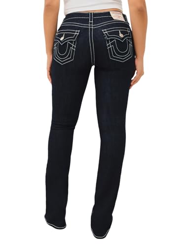 True Religion Women's Becca Mid Rise Bootcut Flap Big T Stitching Jeans for Women - Body Rinse2