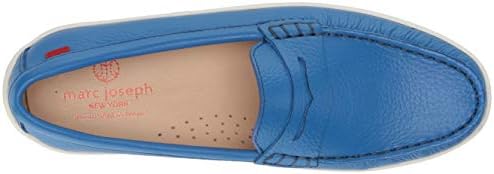 Marc Joseph New York Unisex Genuine Leather Boys/Girls Casual Comfort Slip On Moccasin Loafer Shoes Driving Style, Royal Blue Grainy, 3.5 M US Little Kid | Image 4