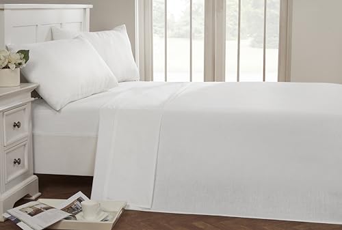 di Facile Manutenzione Non Si Stira Lenzuolo Poliestere-Cotone Doppio bianco