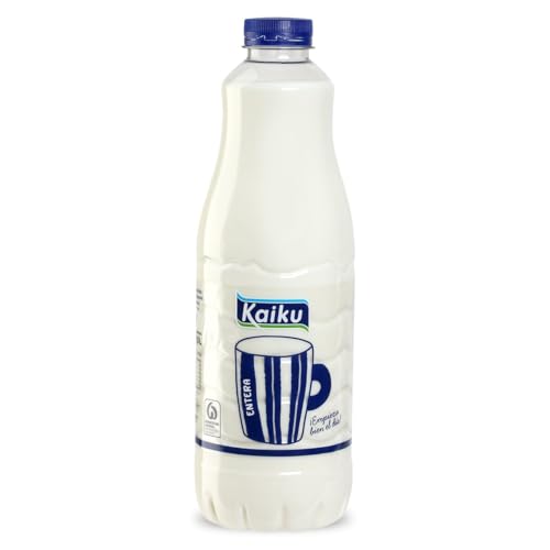 KAIKU - Leche Entera 1,5 L, Leche UHT Natural y Cremosa, Botella Transparente con Protección UV, Rica en Calcio y Proteínas, Origen España, Ideal para Desayunos, Café y Recetas