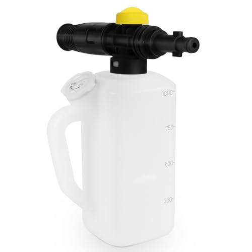 Fai Top Einstellbar Schaumdüse,1L Verstellbare Sprühdüse Schaumlanze mit Shampoo-Messbecher für Nilfisk Core Series/Gerini/Stanley/Stihl Hochdruckreiniger