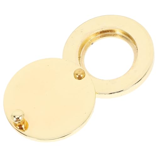 2 piezas de mirilla para puerta de cobre de 16mm con placa de cubierta para protección y privacidad, color dorado miniatura 1