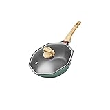 ♥ Die Aluminiumbeschichtung ist nicht klebrig. Unter leichtem Druck gleitet das Essen aus der wirklich antihaftbeschichteten Oberfläche, um optimale Garergebnisse zu erzielen. Wird nicht abblättern oder abblättern. Die Außenfläche ist dicht, porenfrei, sehr verschleißfest und weist eine hervorragende professionelle Leistung auf.