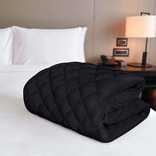 Utopia Bedding Quilted Fitted Mattress Pad, Twin Size, Elastic Fitted Mattress Topper Protector and Cover Stretches up to 16 Inches Deep, Machine Washable (Black)