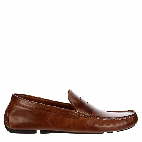 Image of Franco Fortini Daven Penny - Men's Slip-On Moc Toe Dress Leather Penny Loafer
