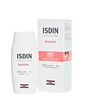 ISDIN Fotoultra Redness SPF 50, Protector Solar Facial de Textura Fluida para Piel Sensible con Alta Protección UV SPF 50, PA++++ y HE-VL que Corrige y Ayuda a Prevenir Rojeces de la Piel, 50 ml