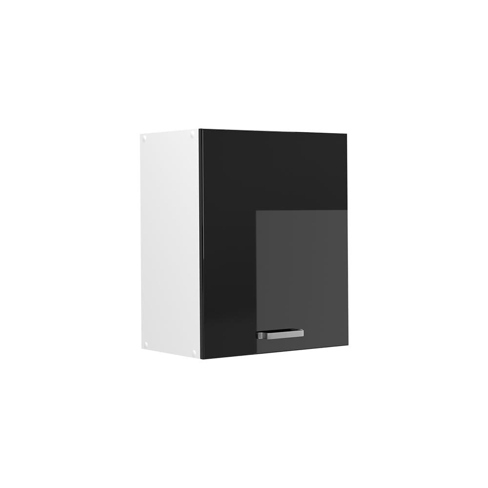 Vicco Wall cabinet Raul, Black high gloss/White 50 cm