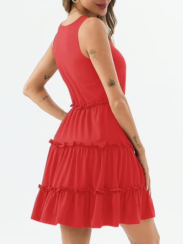Image of PerZeal Women's 2026 Summer Dress Casual Sleeveless Boho Beach Vacation Outfits Mini Sundress