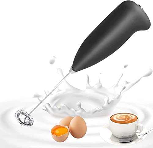 Electric Milk Frother, Milk Frother Handheld Whisk, Milk Frother Stick for Coffee, Latte, Cappuccino, Hot & Cold Chocolate - Brown
