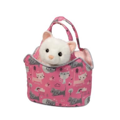 Douglas Sassy Pet Sak Purr-fect Pals with White Cat 6.5"