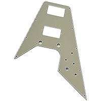 Copertura Asta Traliccio Gibson Flying V Copriastra Truss Rod Per Gibson Flying V - Bianco 3 Strati Con Adesivo Cromato - Made In USA Accessori Chitarra - Foto 6