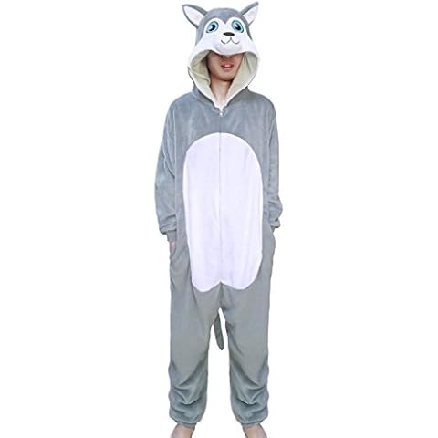 Lifeye Adult Husky Dog Pajamas Animal Cosplay Costume Gray Cover