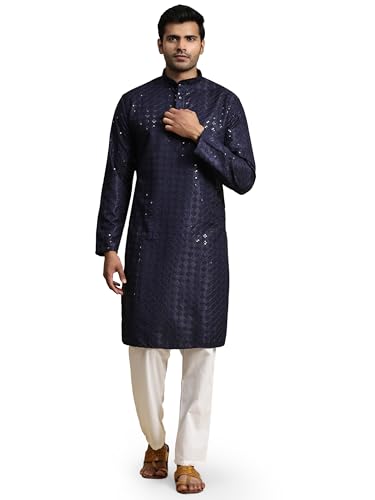 Image of Pro-Ethic Style Developer Mens Indian Traditional Cotton Kurta Sets, Men Kurta Set Indian Wedding Dress (A-117)
