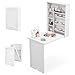 TANGKULA Wall Mounted Table, Fold Out Multi-Function Computer Desk, Convertible Desk Writing Desk Home Office Wood Convertible Desk, Large Storage Area (White)