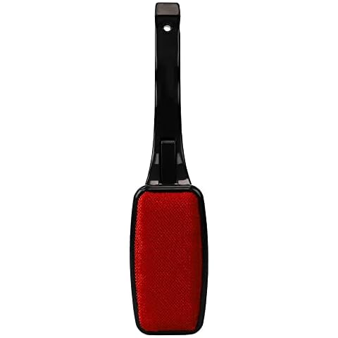 Lint Remover for Pet Hair by Home Basics: Swiveling Lint Brushes for Clothes and Furniture | Plastic Garment Brush (Red) Cover