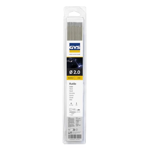 GYS - ELECTRODES Rutiles Ø 2, 0 E6013 - Blister de 50 - CONSOMMABLE Soudure Arc/MMA - Toutes positions - A L'electrode - Amorcage Des 40V