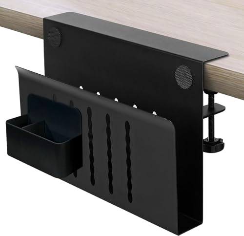 osseph Desk side Storage, Clamp-on Pegboard Organizer, Magnetic Metal Peg Board with 12 Hooks, Desk Accessories for Office Gaming Home