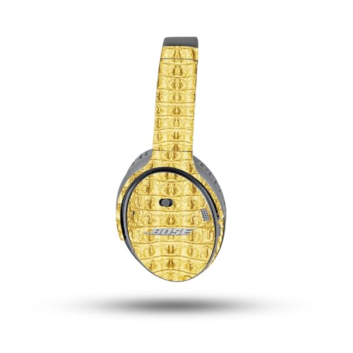 Image of MightySkins Skin Compatible with Bose QuietComfort 35 II Headphones - Golden Croc | Protective, Durable, and Unique Vinyl Decal wrap Cover | Easy to Apply, Remove, and Change Styles