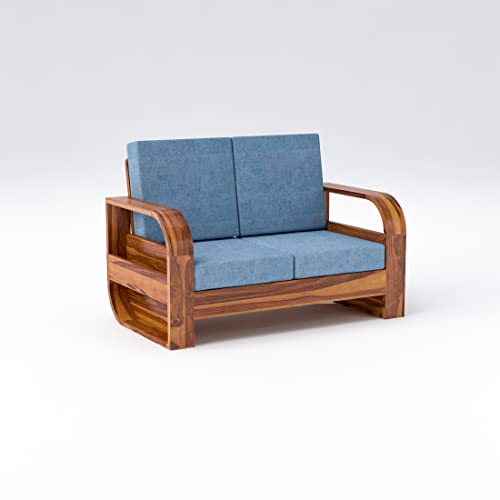 Image of Douceur Furnitures Solid Sheesham Wood 2 Seater Sofas | Two Seater Sofa for Living Room, Cafe, Office | (Design-6)