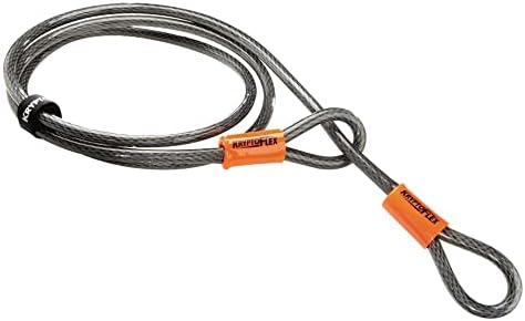Kryptonite KryptoFlex Looped Bike Security Cable, 7' (10mm), Grey/Orange