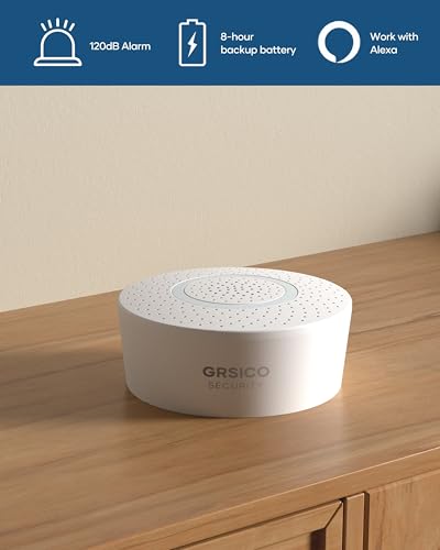 GRSICO Wireless Home Alarm System 15-Piece Kit, WiFi Alarm System for Home Security with Phone APP Alert (Alarm Siren, Keypad, Remote, Motion, and Door Sensors) for Home, Apartment, Work with Alexa
