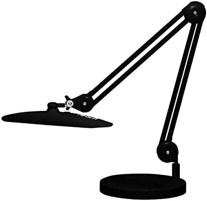 Neatfi XL 2200 Lumens 24W LED Desk Lamp - 4-Level Dimmable Task Light | Home Office, Crafts & Workbench | 50cm Wide Head (Black, Non-CCT with Base)
