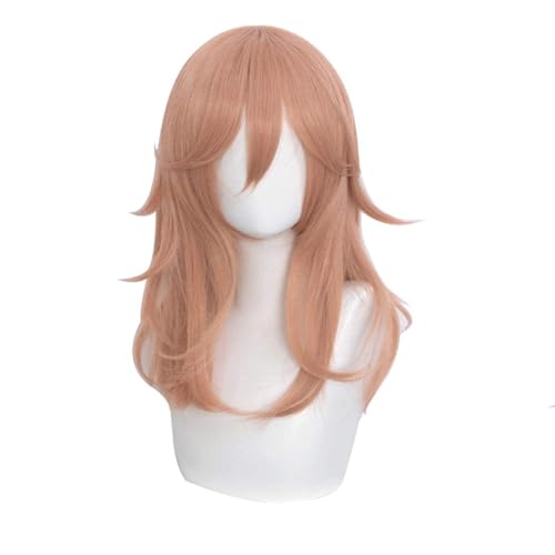 Image of LABEAUT Anime Orange Wig for Women - Long Curly Cosplay With Bangs for Halloween Party + Cap