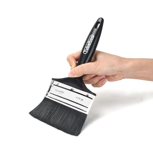 TubeRoo Malerpinsel 100 mm großer Pinsel, Flächenstreicher, Lackierpinsel - feiner Lackpinsel für Lacke, Holz-Öl & Wand-Farbe - Lasurpinsel für Holz-Lasur - Flachpinsel, Farbpinsel für Metall