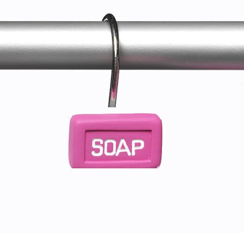 Sealskin Soap Shower Curtain Rings Pink Pack of 12 - Image 3