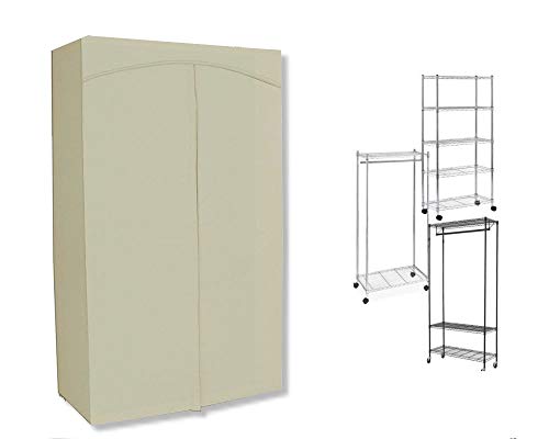 ClarUSA Premium Canvas/Duck Cover 18x36x68 fits an Existing Garment/Shelf Unit (not Included) Natural