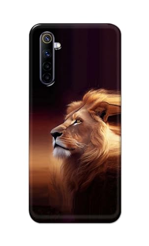 Image of PRINTFIDAA Printed Hard Back Cover Case for Realme 6 Pro Back Cover (Danger Lion) -112