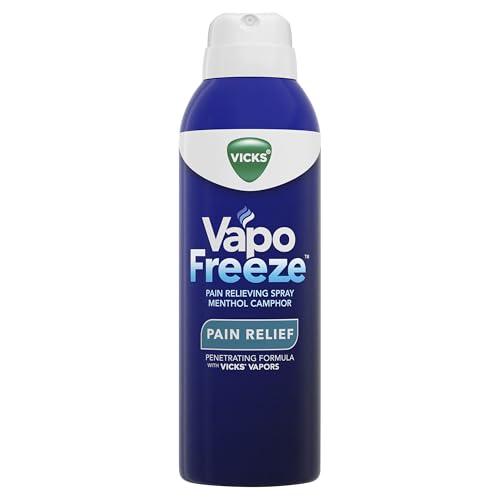 Vicks VapoFreeze Menthol Pain Relieving Spray 3oz, for Muscles & Joint Pain Associated with Arthritis, Simple Backaches, Strains, Sprains, Bruises, Vicks Vapors, Penetrating Formula