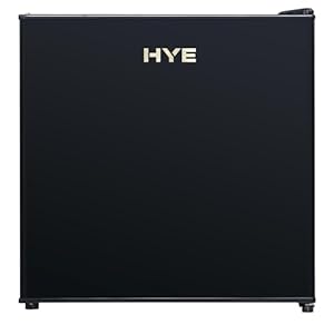 HYE Mini Fridge - Under Counter Fridge, 46L Capacity, Black, Quiet Operation (41 dB), Stylish & Freestanding Design, Perfect For Bedrooms, Offices and Student Rooms - RF01MBF46B23