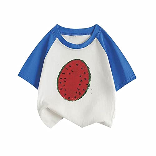 Babies, Toddlers, and Girls' Short-Sleeve Tee Shirts Clothes Cotton Pullover Tops Shirts Fashion Summer Spring Outfits Blue