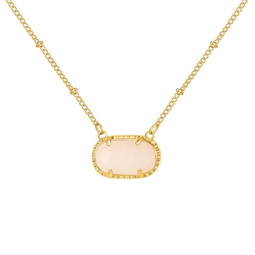 Episkeyk Birthstone Necklace for Women Dainty Gold Necklace Fashion Jewelry 14k Gold Plated Gift (04. April)