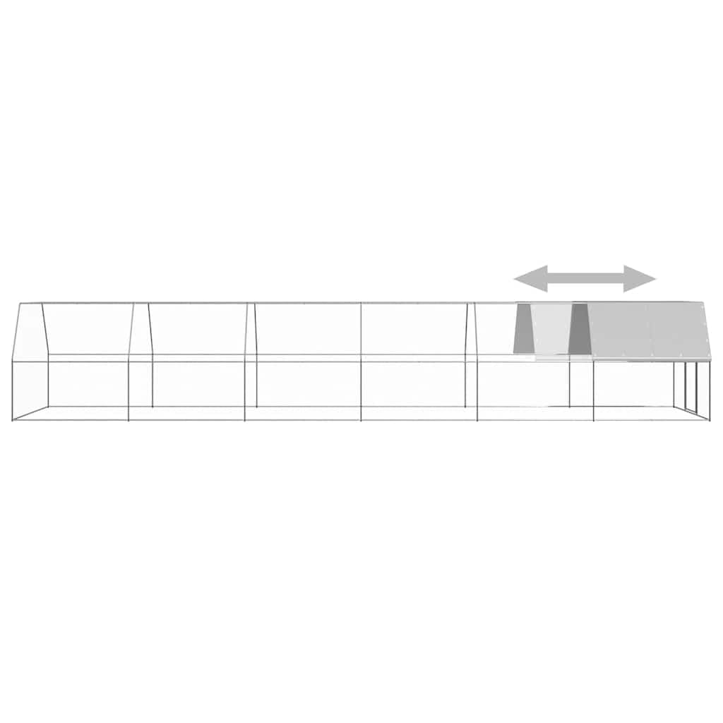 Jaula grande de 3 x 12 x 2 m de acero galvanizado para gallinas con toldo resistente al agua y puerta de cerradura para animales pequeños, pájaros, conejos, cobayas, hámsteres, ratones, ratas