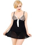 Magnifique vêtement de nuit sexy en dentelle pour femme dans toutes les tailles, y compris la lingerie grande taille – Disponible en tailles 36 à 52 – Voir le tableau des tailles Yummy Bee ci-dessus à gauche pour les mesures exactes