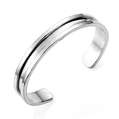 Hair Tie Bracelet Polishing Grooved Plain Open Cuff Bangle Classic Simple Jewelry Gift for Women Girls Men Golden/Rose Gold/Silver Color Hair Tie Holder Functional Accessory