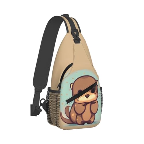 Bolso bandolera de viaje con estampado de nutria miniatura 2