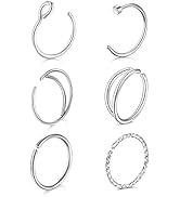 MODRSA Piercing Naso Anello Acciaio inossidabile 20 Gauge Nose Hoop Rings Nostril Septum Piercing...