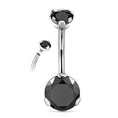 Silver with Black CZ