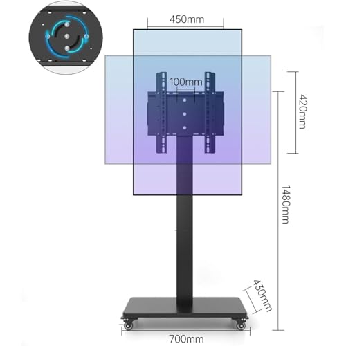 Soporte móvil para TV de piso para pantallas LED 32-65" miniatura 3
