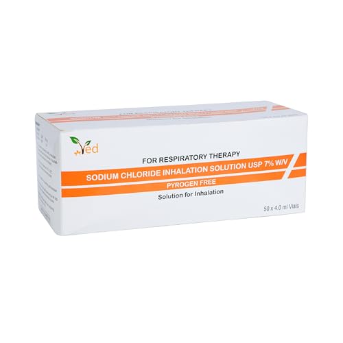 Solución salina hipertónica para inhalación VED, cloruro de sodio (NaCl) al 7%, 50 viales de dosis unitaria de 4,0 ml para adultos y niños