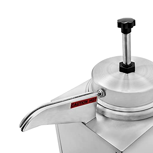 Nacho Cheese Warmer With Heated Spout And Pump Electric Hot Fudge Dispenser Caramel Butter Sauce Warmer 3.5 Quart Capacity Commerical (Silver(110V)) #TOP4