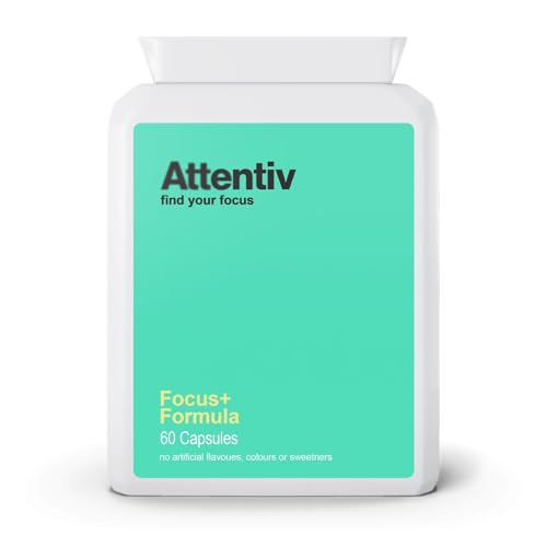 Attentiv Focus+ Formula | Advanced Brain Supplement for Focus, Memory, Energy & Cognitive Clarity | Vitamins D, C, B12, Magnesium, Zinc | Ginkgo Biloba, Bacopa Monnieri, L-Theanine | 60 Capsules - Image 3